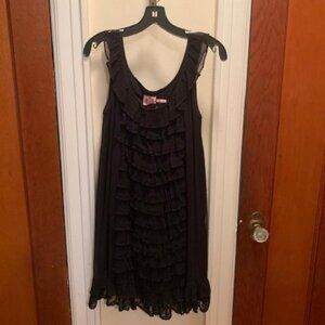 Vintage Juicy Couture Black Baby Doll Dress with Ruffles